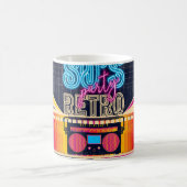Mug années 80, soirée musicale rétro. Affiche de style (Centre)