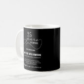 Mug Années de service personnalisées Garanties de retr (Devant gauche)