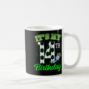 Mug Anniversaire 14 ans Football Garçon Fille Enfants 