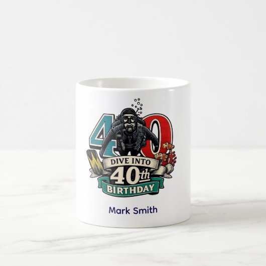 Mug Anniversaire 40 ans plongée (Centre)