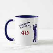 Mug Anniversaire 40 Golfer Blue Silhouette (Gauche)