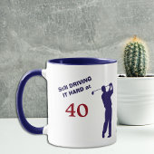 Mug Anniversaire 40 Golfer Blue Silhouette