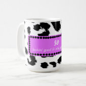 Mug Anniversaire 50 ans Imprimé fourrure léopard (Devant gauche)