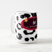 Mug Anniversaire 50 ans motif fourrure léopard (Devant gauche)