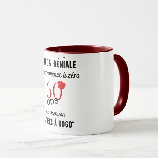 Mug anniversaire 60 ans (Devant droit)