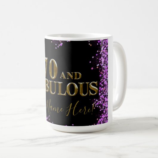 Mug Anniversaire 70 ans (Devant droit)