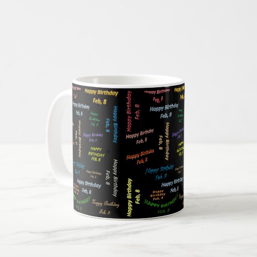 Mug anniversaire 8 février (Devant gauche)