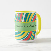 Mug Anniversaire abstrait coloré personnalisé (Devant droit)