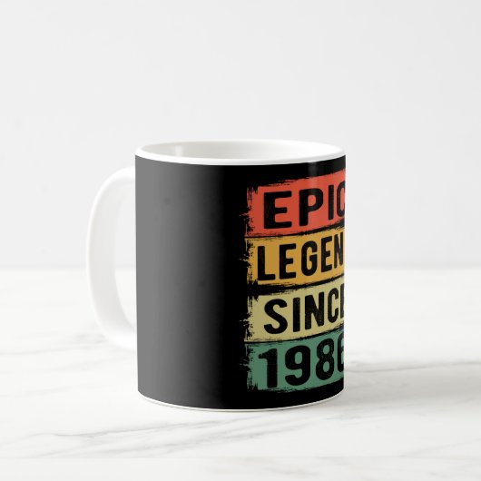 Mug anniversaire âgé de 39 ans 1986 Légende épique 39e (Devant gauche)
