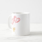 Mug Anniversaire - ballons avec initiales du coupl (Devant gauche)