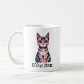 Mug Anniversaire Chat Drôle “PDG du Chaos” Maman de Ch (Gauche)