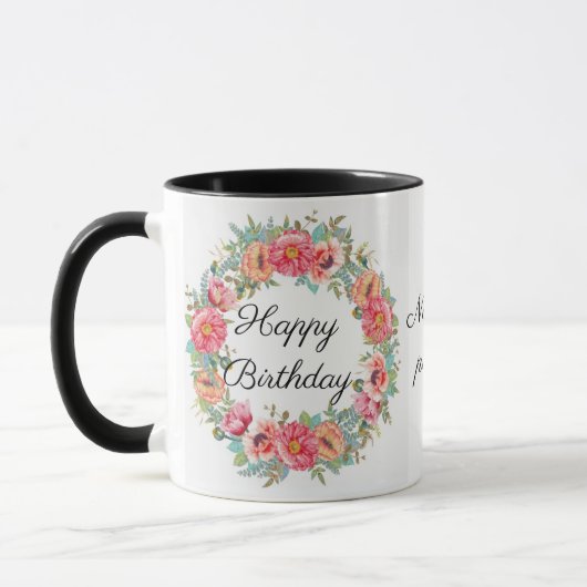 Mug Anniversaire Conception Nom & Photo Musique (Gauche)