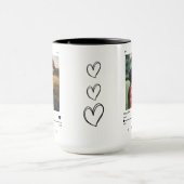 Mug Anniversaire Couverture d'album photo et nom Café  (Centre)