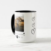 Mug Anniversaire Couverture d'album photo et nom Café  (Devant gauche)