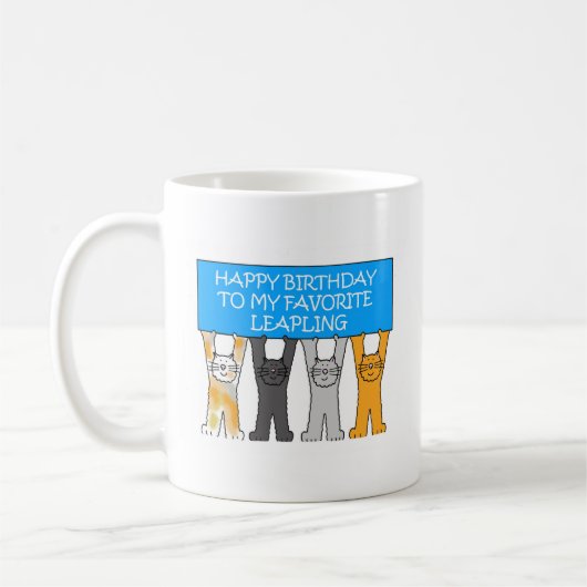 Mug Anniversaire d'année bissextile, orthographe (Gauche)
