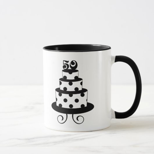 Mug Anniversaire d'anniversaire de point de polka (Droite)