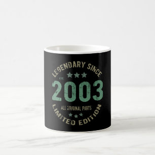 Mug anniversaire de 18 ans 2003 Légende depuis 18e an