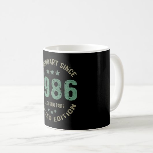 Mug anniversaire de 39 ans 1986 Légende 39e anniversai (Devant droit)