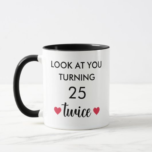 Mug Anniversaire de 50 ans personnalisé drôle (Gauche)