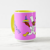 Mug Anniversaire de Ducky Chef Rose (Devant gauche)