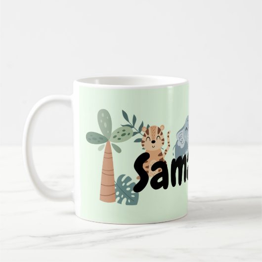 Mug Anniversaire de enfant Jungle Safari Animaux (Gauche)