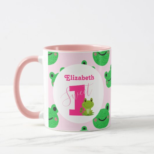 Mug Anniversaire de enfant Party Frog Thème Favoriser (Gauche)