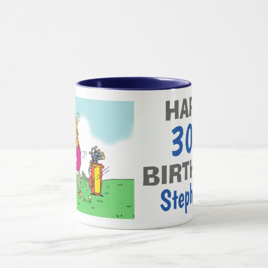 Mug Anniversaire de golfeuse (Centre)