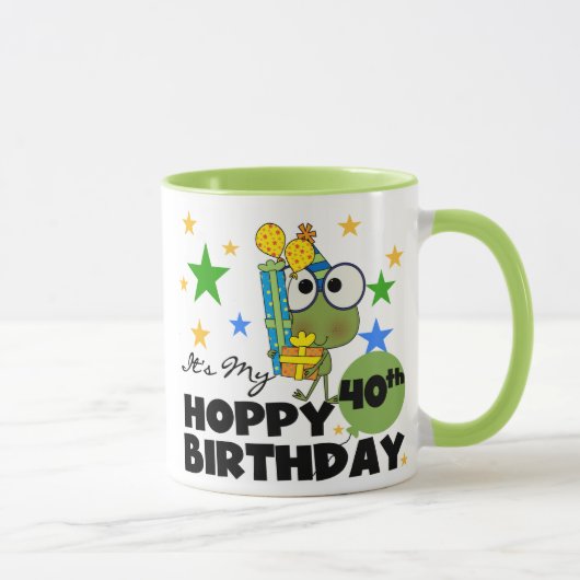 Mug Anniversaire de houblon de Froggie quarantième (Droite)