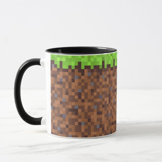 Mug Anniversaire de joueur d'herbe de pixel (Gauche)