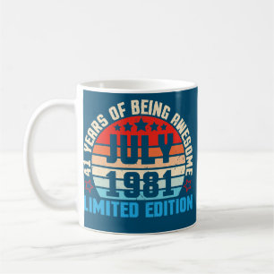 Mug Anniversaire de juillet 1981 41 ans d'être génial