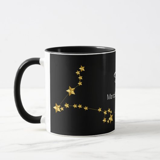 Mug Anniversaire de la constellation d'étoiles Pisces  (Gauche)
