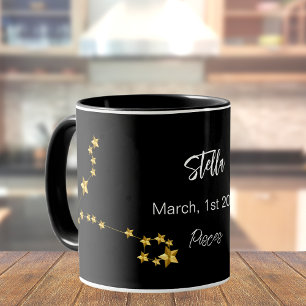 Mug Anniversaire de la constellation d'étoiles Pisces 