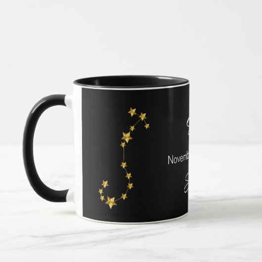 Mug Anniversaire de la constellation d'étoiles Scorpio (Gauche)