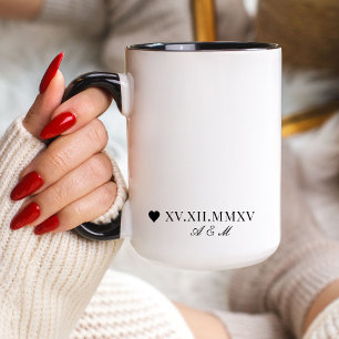 Mug Anniversaire de la date du chiffre romain personna