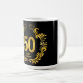 Mug Anniversaire de la Parties scintillant d'or de 50  (Devant droit)