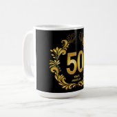 Mug Anniversaire de la Parties scintillant d'or de 50  (Devant gauche)