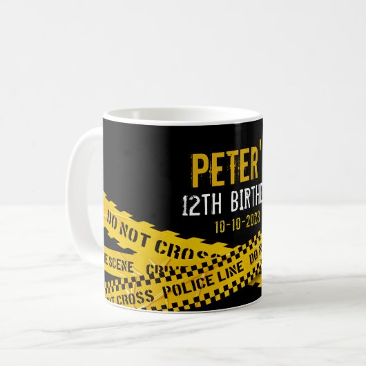 Mug Anniversaire de la police avec la conception de ba (Devant gauche)