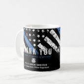 Mug Anniversaire de la retraite de la police Ligne ble (Devant gauche)