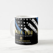 Mug Anniversaire de la retraite de la police Ligne ble (Devant gauche)