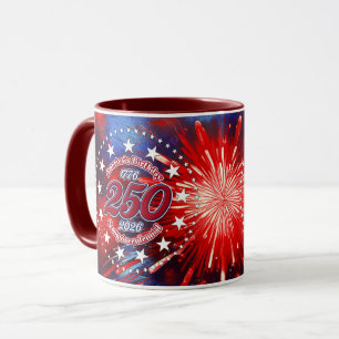 Mug Anniversaire de l'Amérique Semiquin Graphique Feu