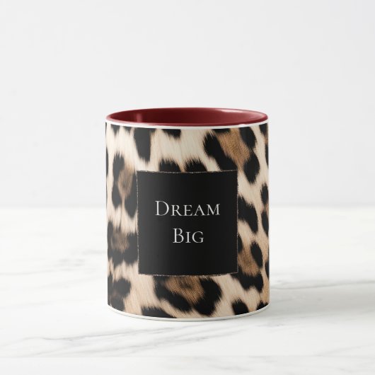 Mug Anniversaire de l'animal léopard crème (Centre)