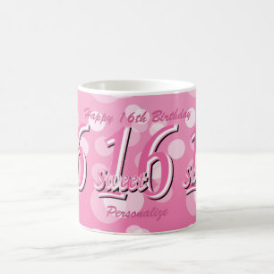 Mug Anniversaire de l'art   de mot du bonbon 16 16ème