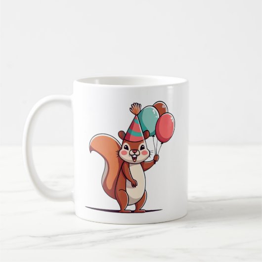 Mug Anniversaire de l'écureuil mignon (Gauche)