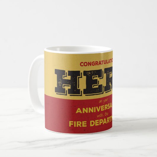 Mug Anniversaire de l'employé de pompier (Devant gauche)