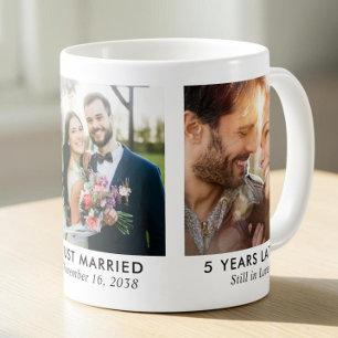 Mug Anniversaire de Mariage 3 Photos dans le Temps