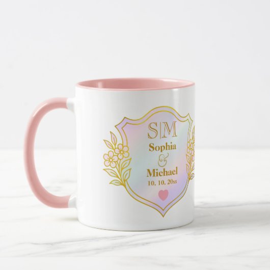 Mug Anniversaire de mariage avec monogramme à initiale (Gauche)