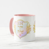 Mug Anniversaire de mariage avec monogramme à initiale (Devant gauche)
