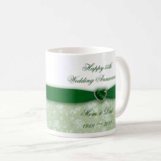Mug Anniversaire de mariage de damassé (Devant droit)