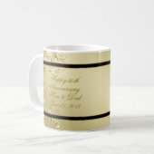 Mug Anniversaire de mariage de noir cinquantième d'or (Devant gauche)