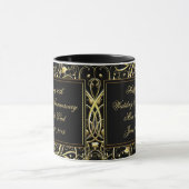 Mug Anniversaire de mariage noir de Flourish (Centre)